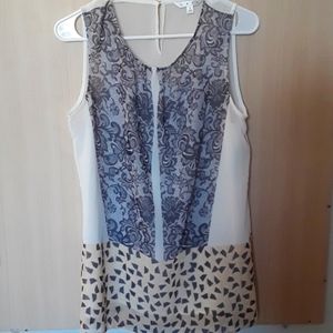 blouse printed in transparent fabric, cabi brand,